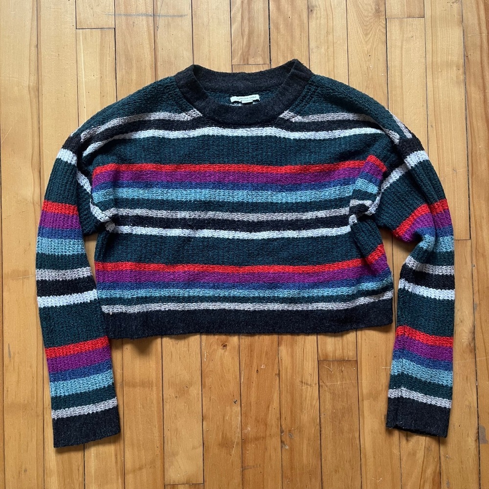 American Eagle Outfitters Striped Cropped Sweater Women's Size S
